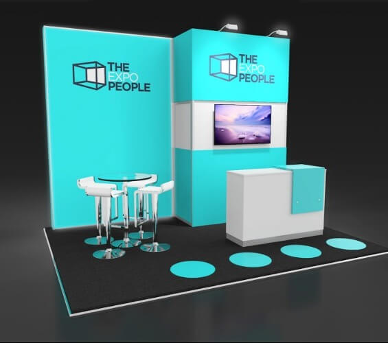 Exhibition stands for the E-commerce industry left supporting image